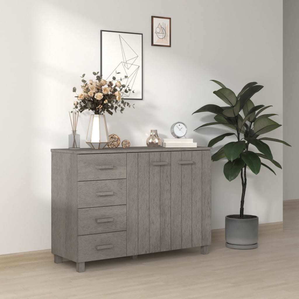 Sideboard HAMAR Light Gray 44.5"x15.7"x31.5" Solid Wood Pine