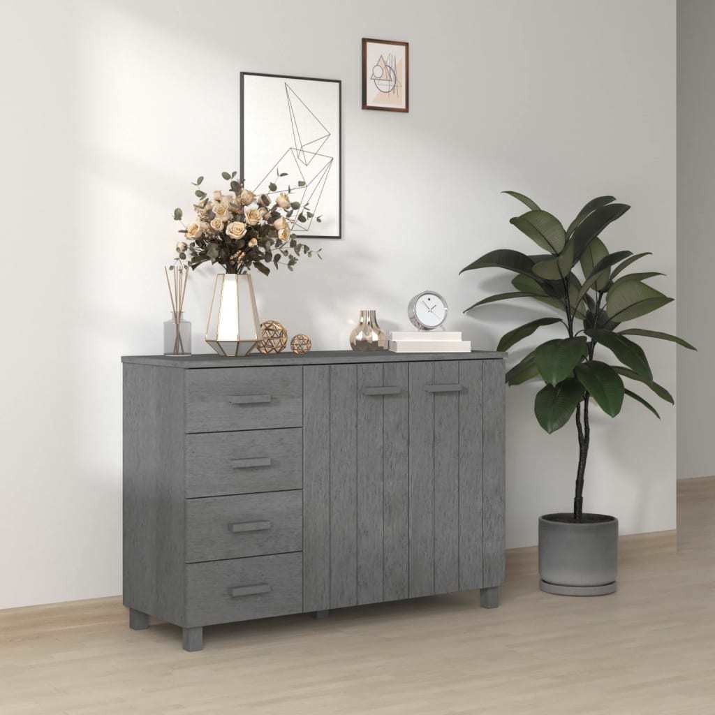 Sideboard HAMAR Dark Gray 44.5"x15.7"x31.5" Solid Wood Pine