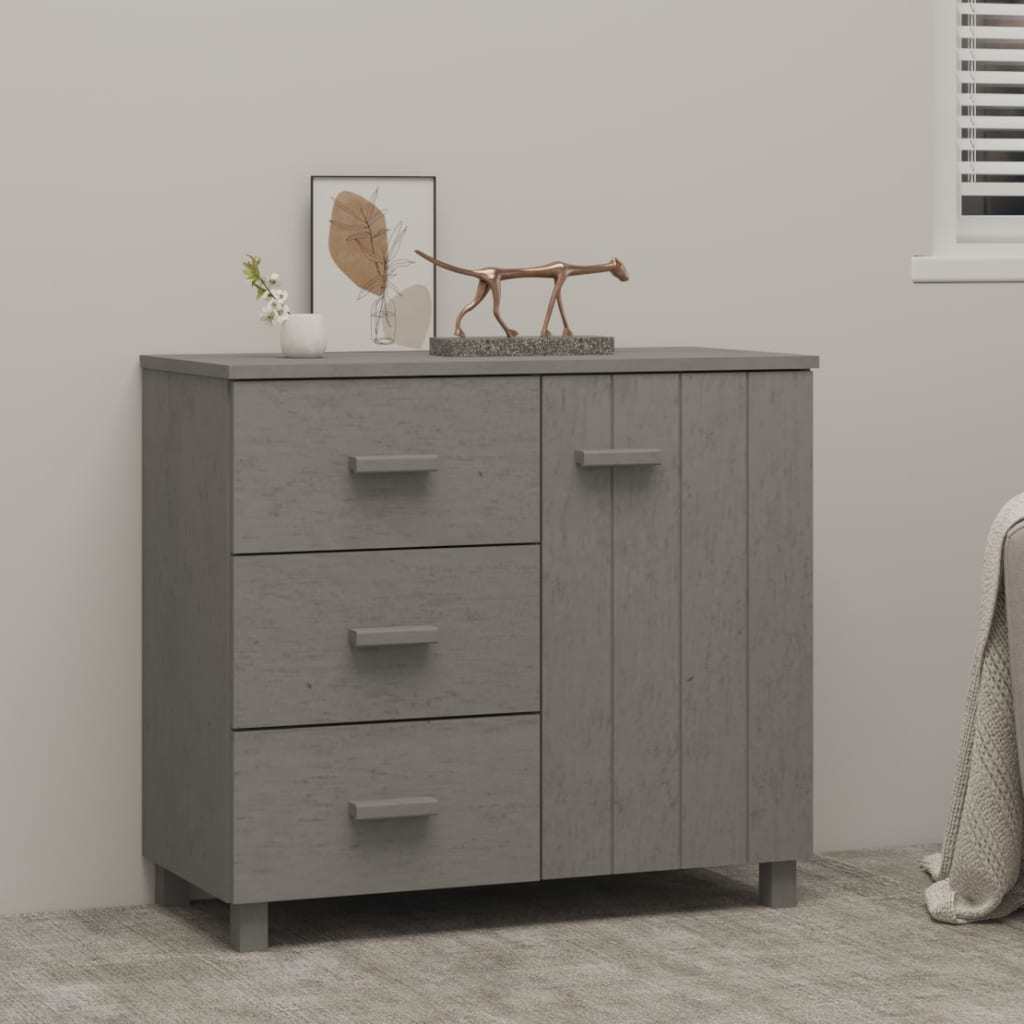 Sideboard HAMAR Light Gray 35.4"x15.7"x31.5" Solid Pinewood