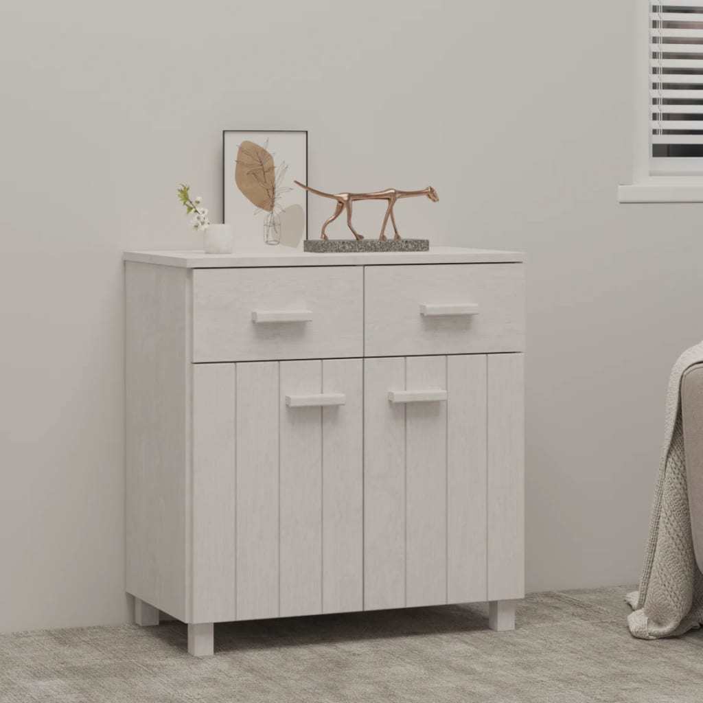 Sideboard HAMAR White 31.1"x15.7"x31.5" Solid Wood Pine