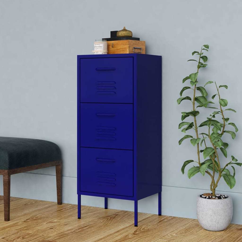 Storage Cabinet Navy Blue 16.7"x13.8"x40" Steel