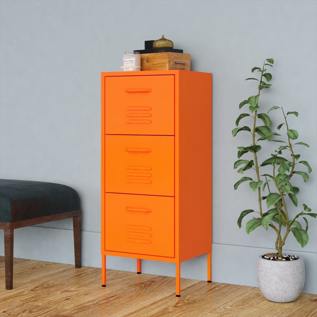 Storage Cabinet Orange 16.7"x13.8"x40" Steel