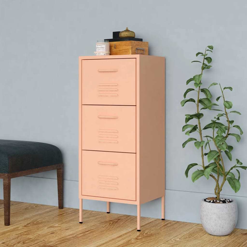 Storage Cabinet Pink 16.7"x13.8"x40" Steel