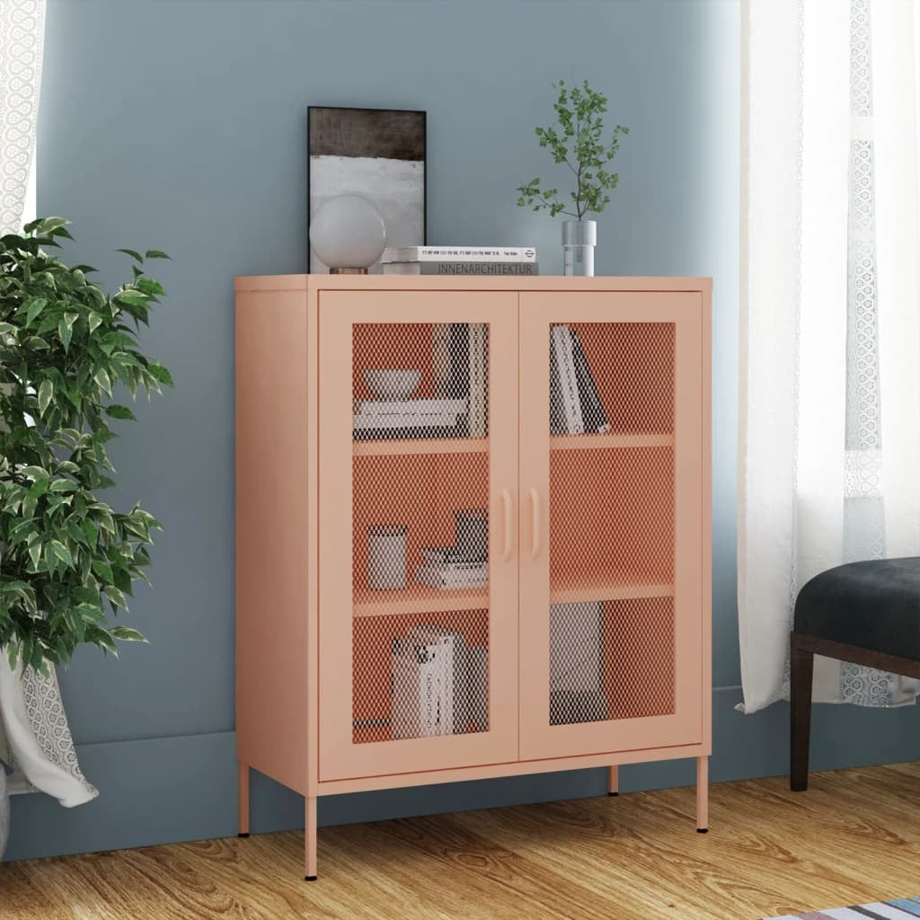 Storage Cabinet Pink 31.5"x13.8"x40" Steel