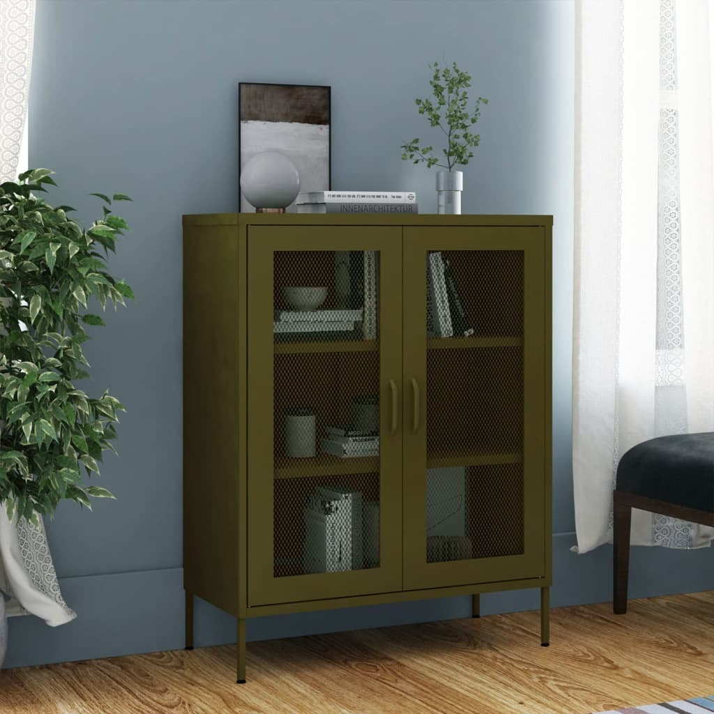 Storage Cabinet Olive Green 31.5"x13.8"x40" Steel