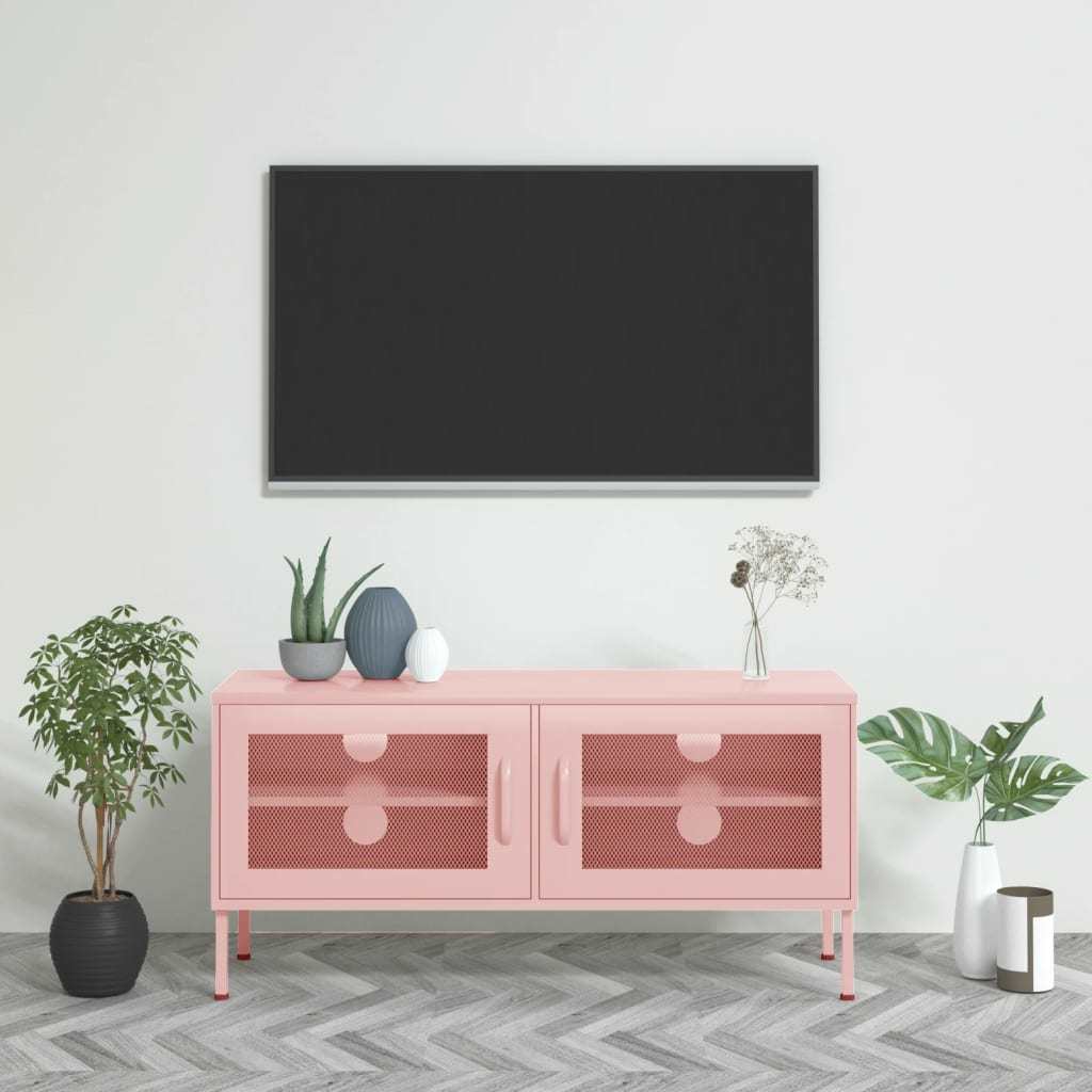 TV Stand Pink 41.3"x13.8"x19.7" Steel