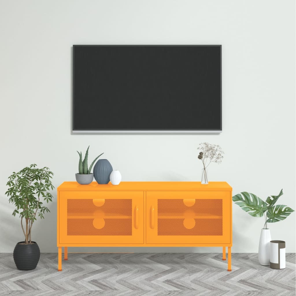 TV Stand Mustard Yellow 41.3"x13.8"x19.7" Steel