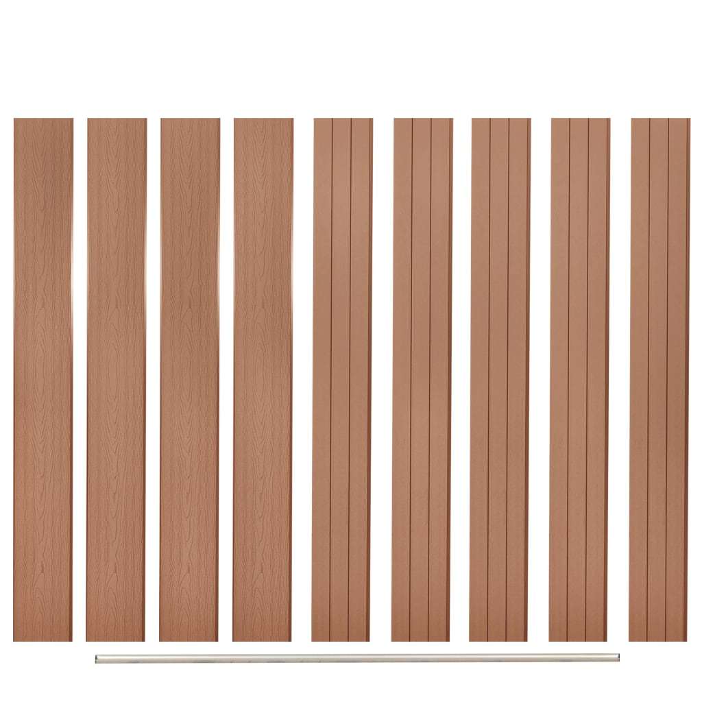 Replacement Fence Boards 9 pcs WPC 66.9" Brown