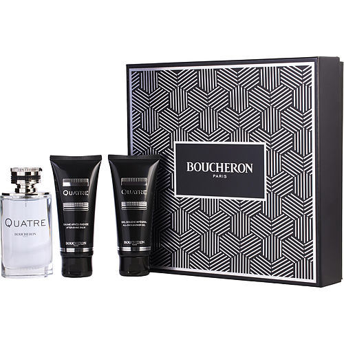 BOUCHERON QUATRE by Boucheron EDT SPRAY 3.3 OZ & AFTERSHAVE 3.3 OZ & SHOWER GEL 3.3 OZ
