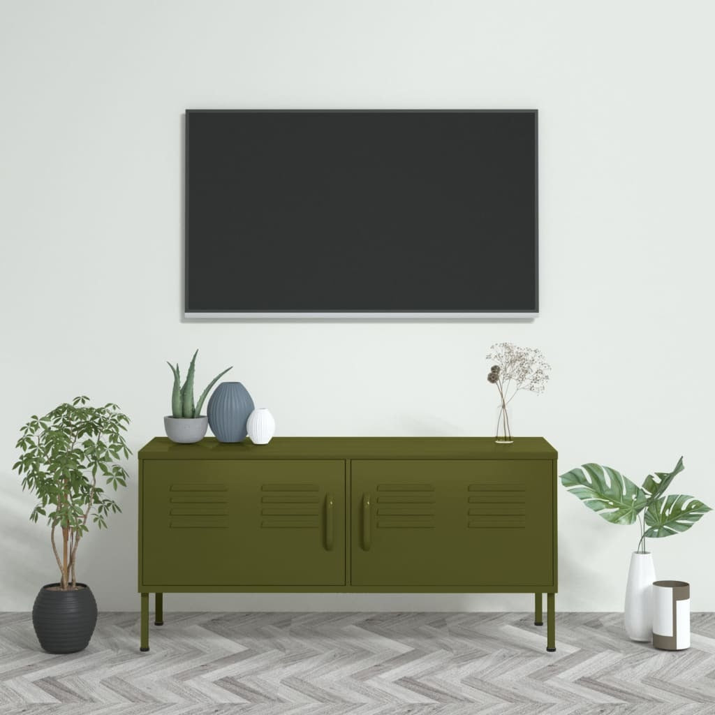 TV Stand Olive Green 41.3"x13.8"x19.7" Steel