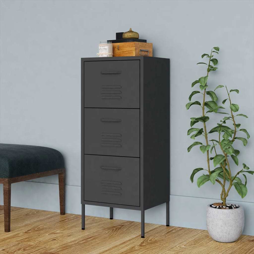 Storage Cabinet Anthracite 16.7"x13.8"x40" Steel