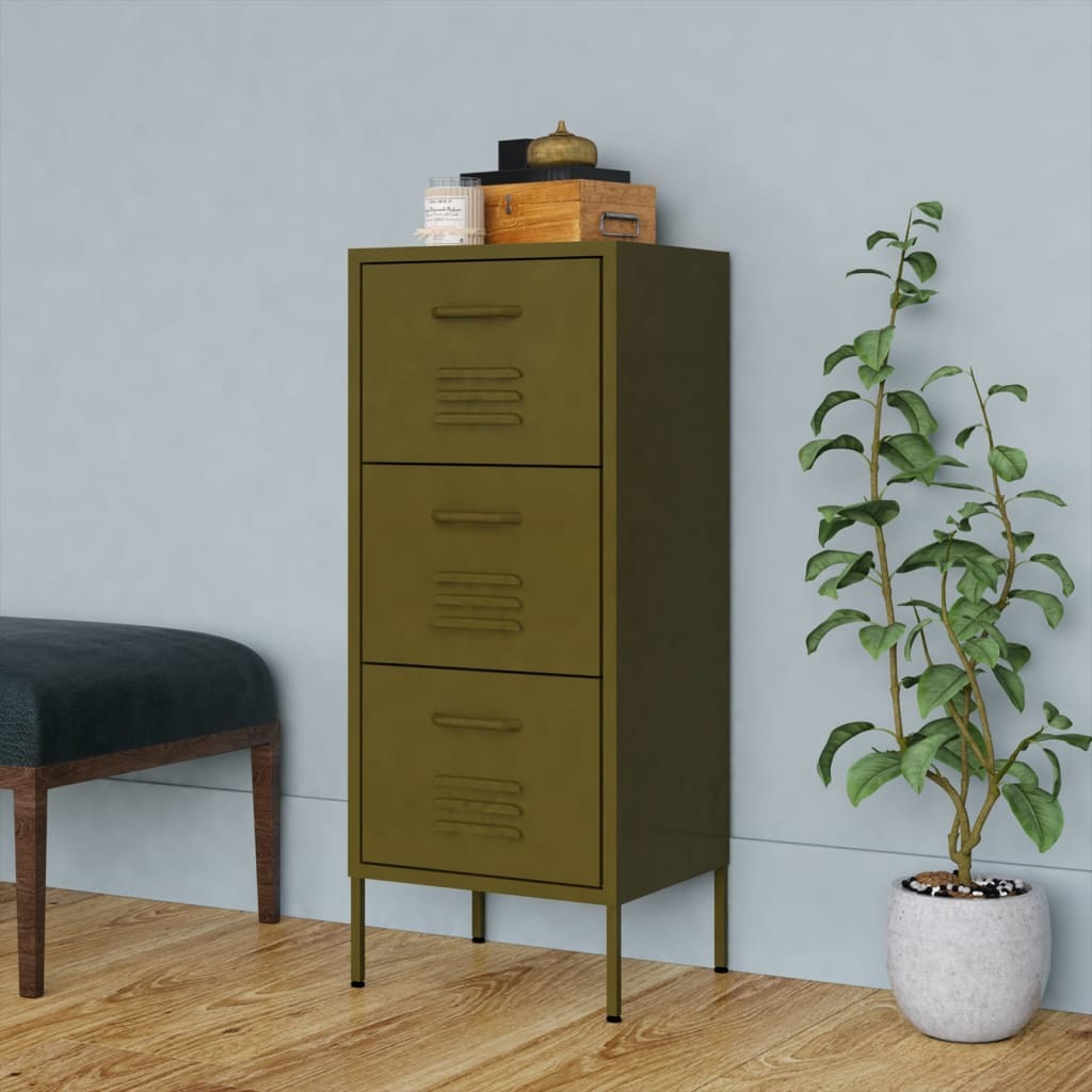 Storage Cabinet Olive Green 16.7"x13.8"x40" Steel