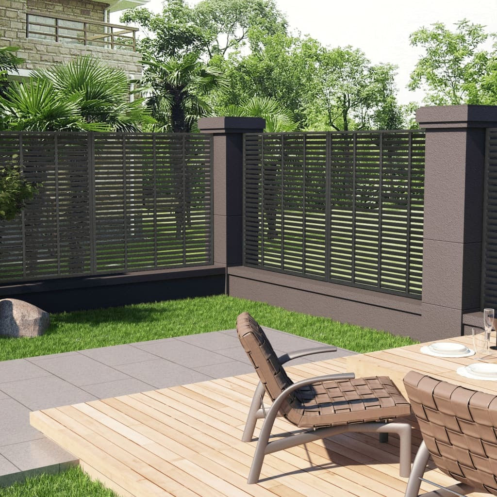 Louver Fence WPC 70.9"x70.9" Dark Gray