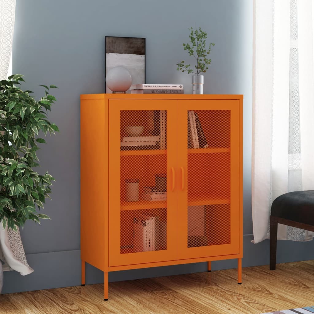 Storage Cabinet Orange 31.5"x13.8"x40" Steel