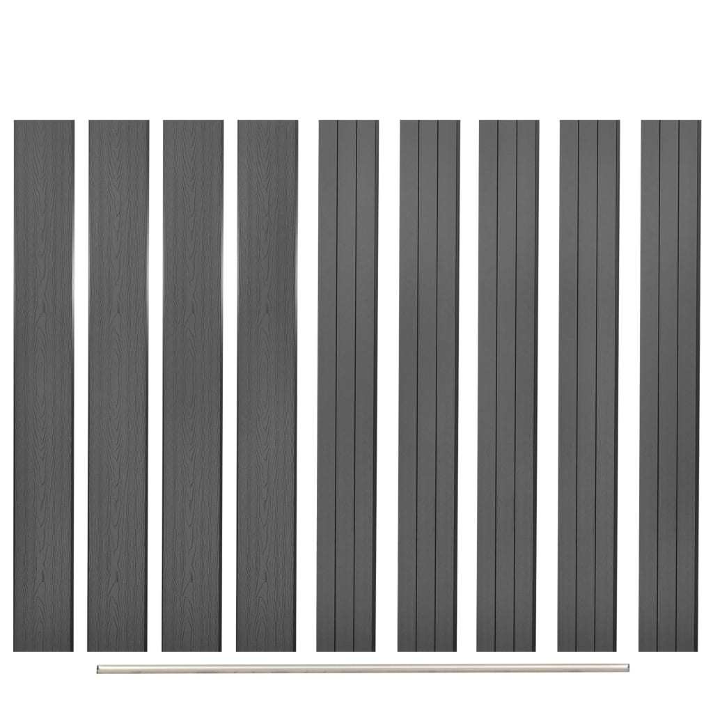 Replacement Fence Boards 9 pcs WPC 66.9" Gray