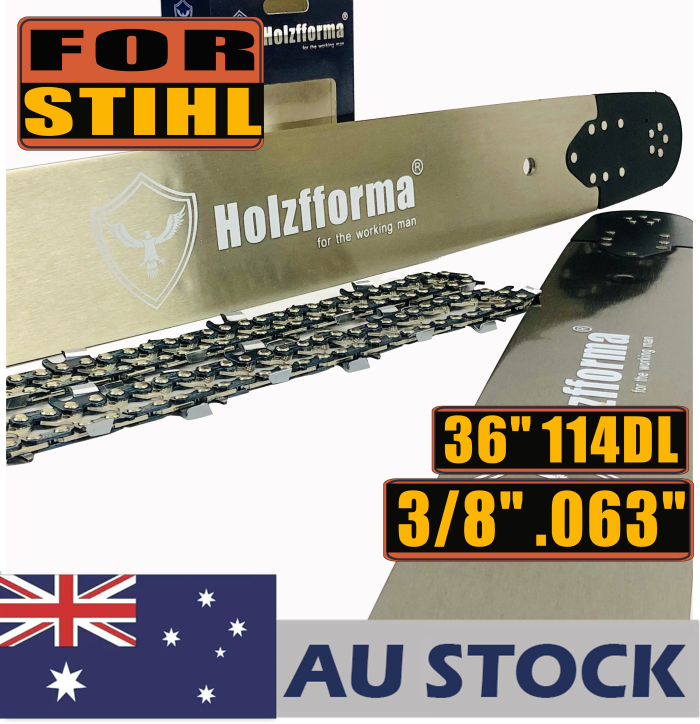 FARMERTEC Holzfforma® Pro 36 Inch 3/8 .063 114DL Solid Bar & Full Chisel Chain Combo Compatible With Stihl MS440 MS441 MS460 MS461 MS660 MS661 MS650 066 065 064