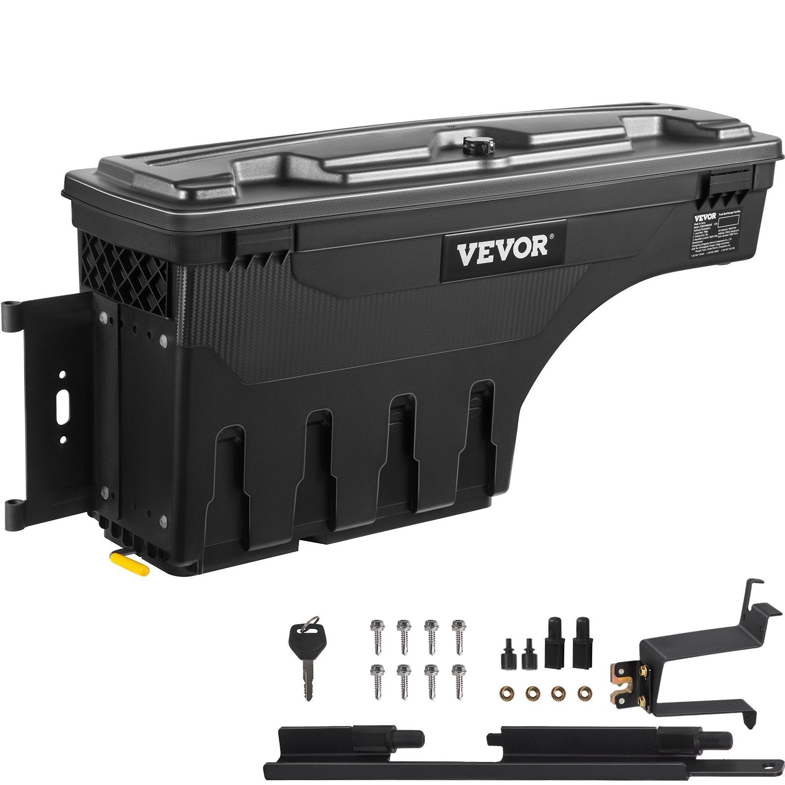 VEVOR Truck Bed Storage Box, Lockable Lid, Waterproof ABS Wheel Well Tool Box 6.6 Gal/20 L, Compatible with Chevrolet Silverado 1500 GMC Sierra 1500 2