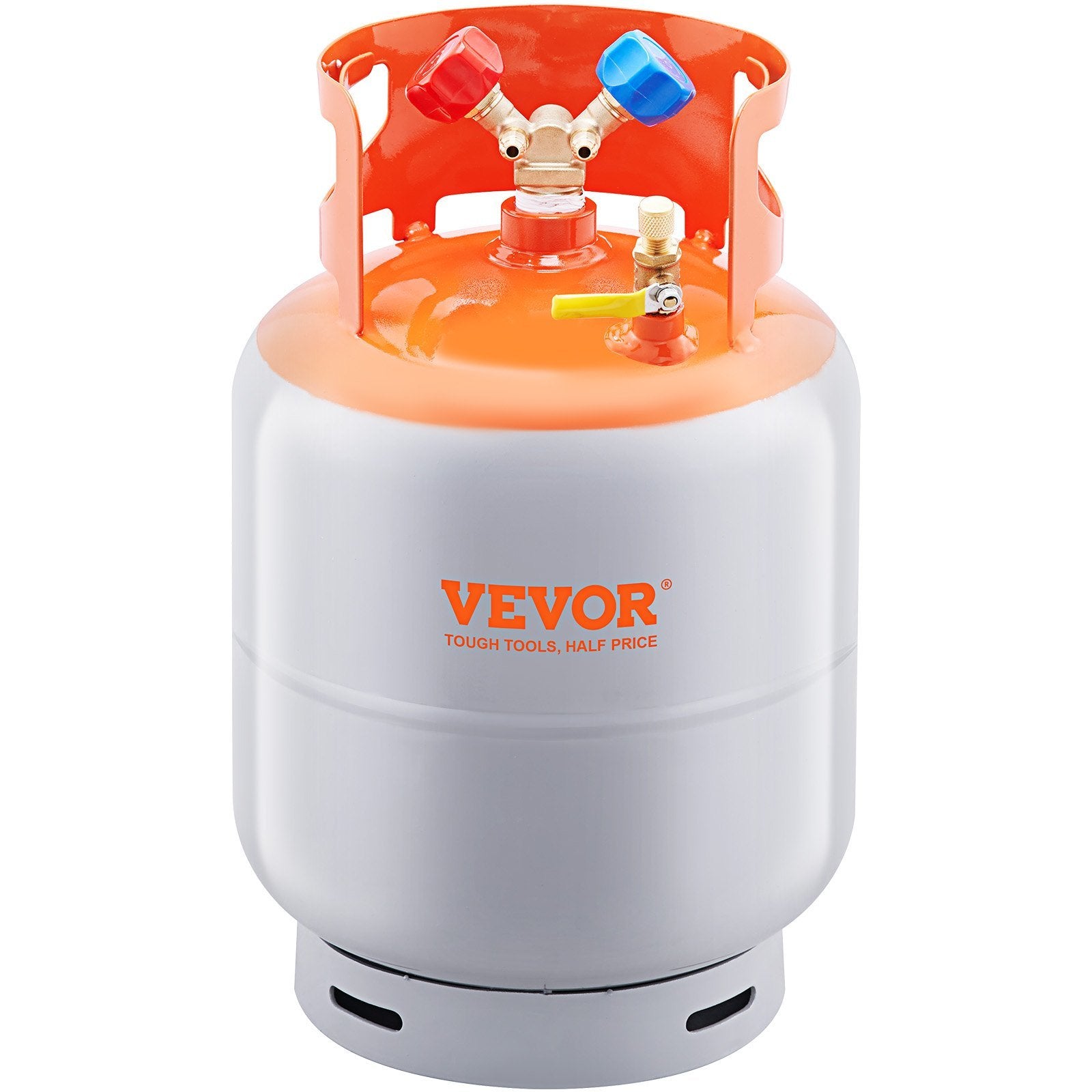 VEVOR Refrigerant Recovery Tank, 50 LBS Capacity, 400 psi Portable Cylinder Tank with Y-Valve for Liquid/Vapor, High-sealing Recovery Can for R22/R134