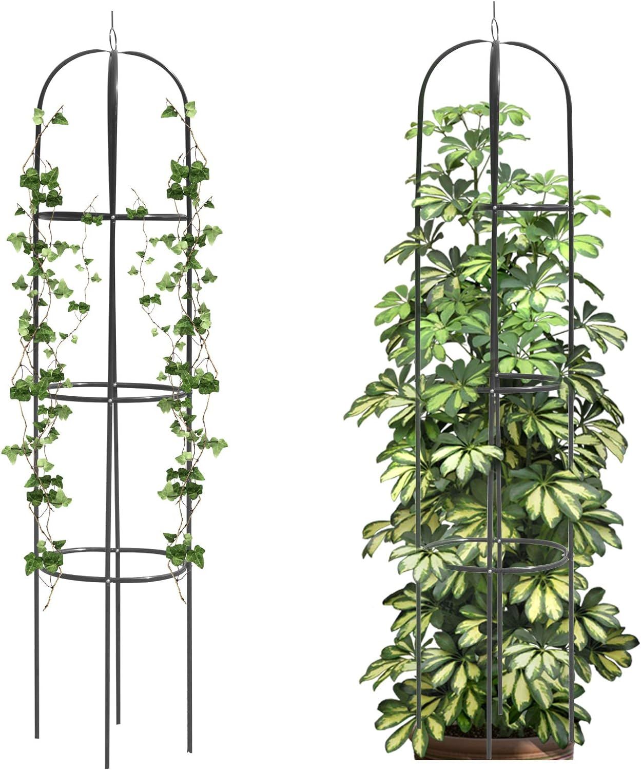 Garden Obelisk Trellis for Climbing Plants Outdoor 165cm Rose Bush Sqaure Trellis for Pots Rustproof Metal Plant Flower Trellises for Vine Jasmine Support