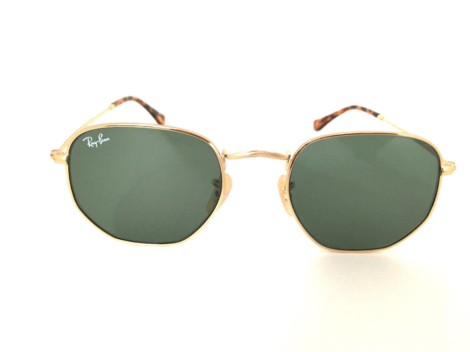 Ray-Ban RB3548N 001 Hexagonal 51-21 Sunglasses Lenses Green Classic Gold