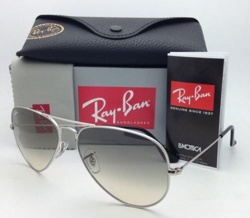 Ray Ban 3025 003/32 Aviator SILVER Frame with GREY GARDIENTLens ALL -SIZES  55mm , 58mm