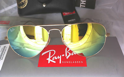 Ray Ban 3025 RB Aviator Gold Frame with GOLD MIRROR Lens -SIZES  55mm , 58mm