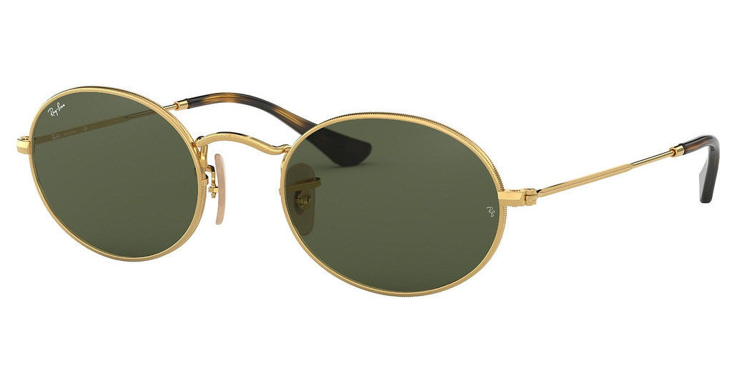 Ray BanSunglasses OVAL Shape RB RB3547N 001 Gold Frame  - Green G-15 Lens  - Size 51mm