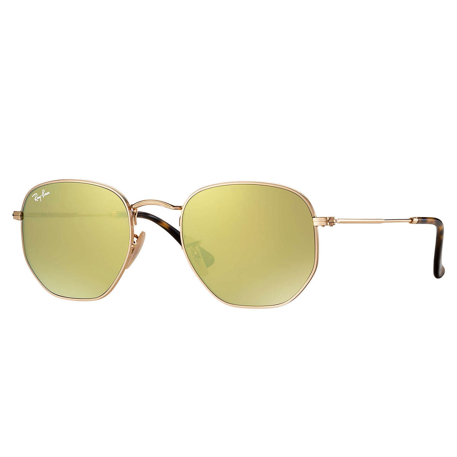 Ray-Ban RB3548N Hexagonal 001/93 Flat Lenses Sunglasses Gold/ Yellow Flash 51mm