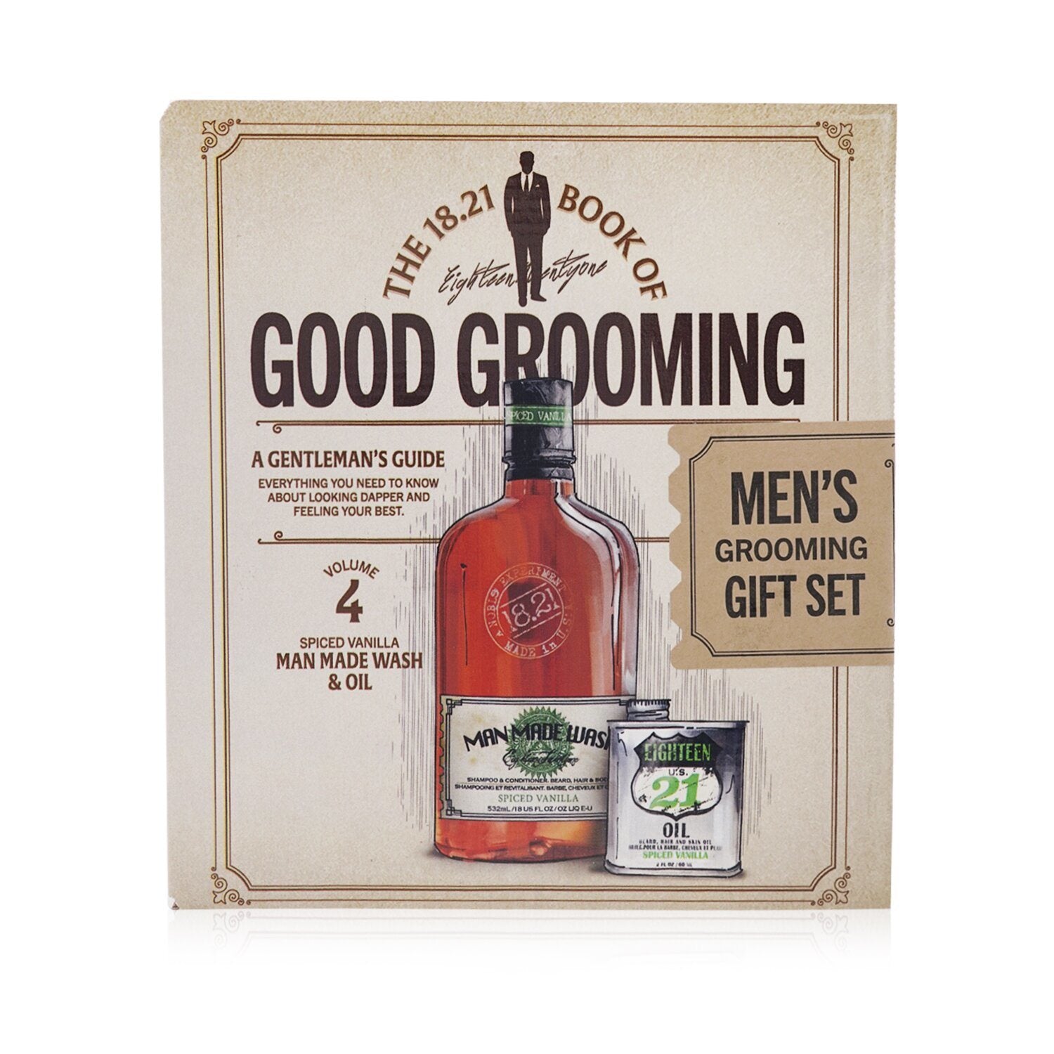 18.21 MAN MADE - Book of Good Grooming Gift Set Volume 4: Spiced Vanilla (Wash 532ml + Oil 60ml) GSV4SV/571020 2pcs