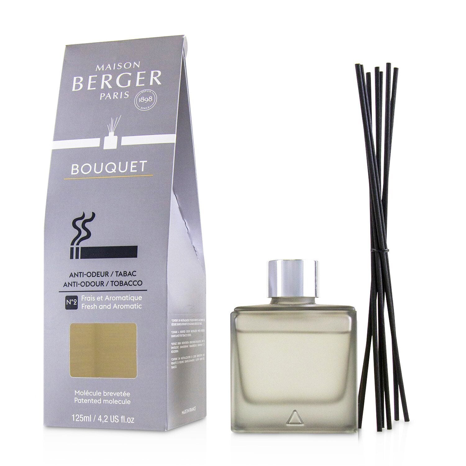 LAMPE BERGER (MAISON BERGER PARIS) - Functional Cube Scented Bouquet - Neturalize Tobacco Smells N°2 (Fresh and Aromatic) 6178 125ml/4.2oz