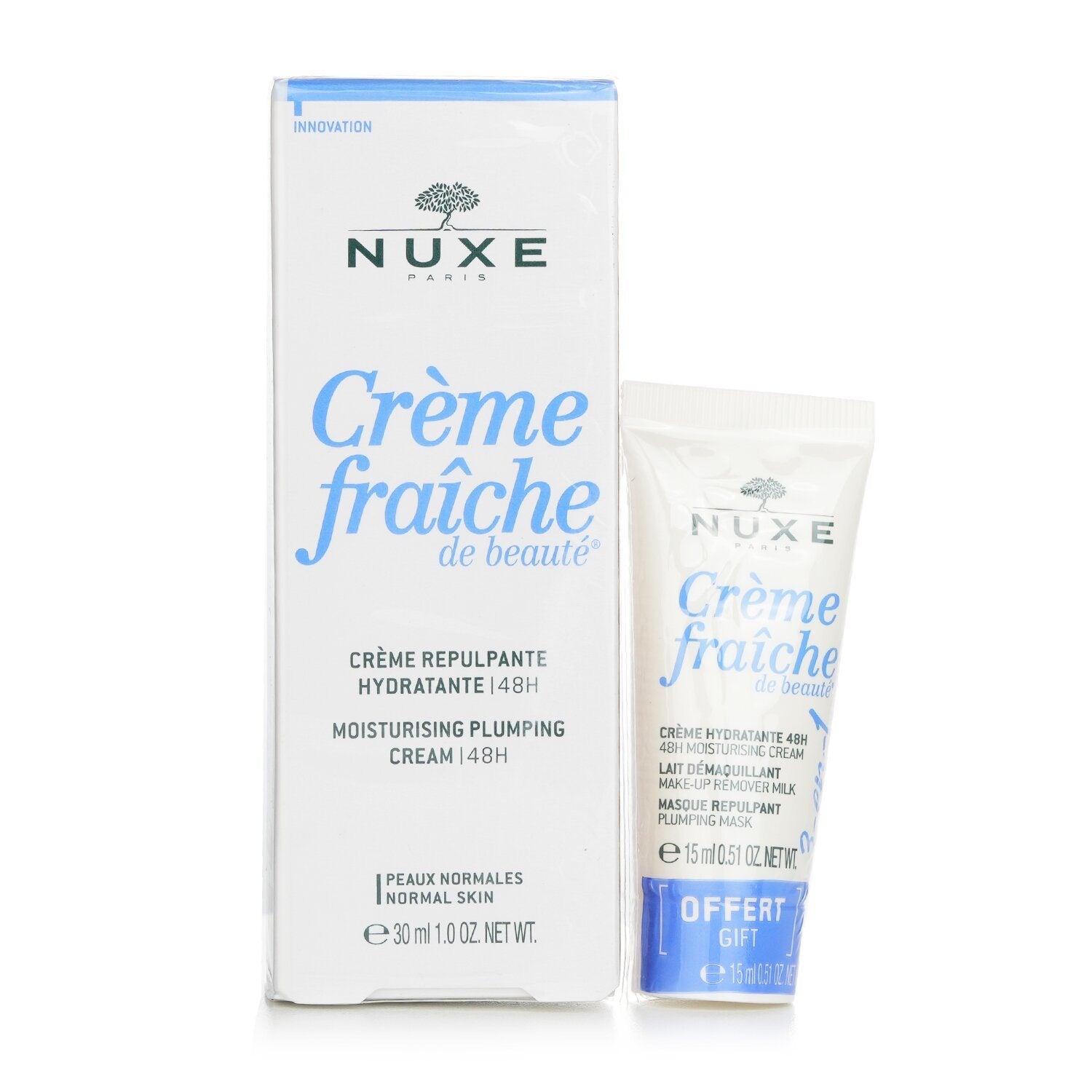 NUXE - Creme Fraiche De Beaute 48HR Moisturising Plumping Cream Gift Set (For Normal Skin) ANM02285A / 029141 30ml+15ml
