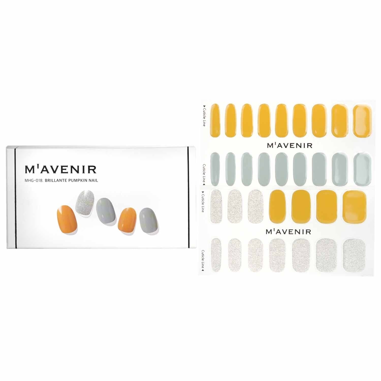 MAVENIR - Nail Sticker (Yellow) - # Brillante Pumpkin Nail MHG-018 / 021007 32pcs