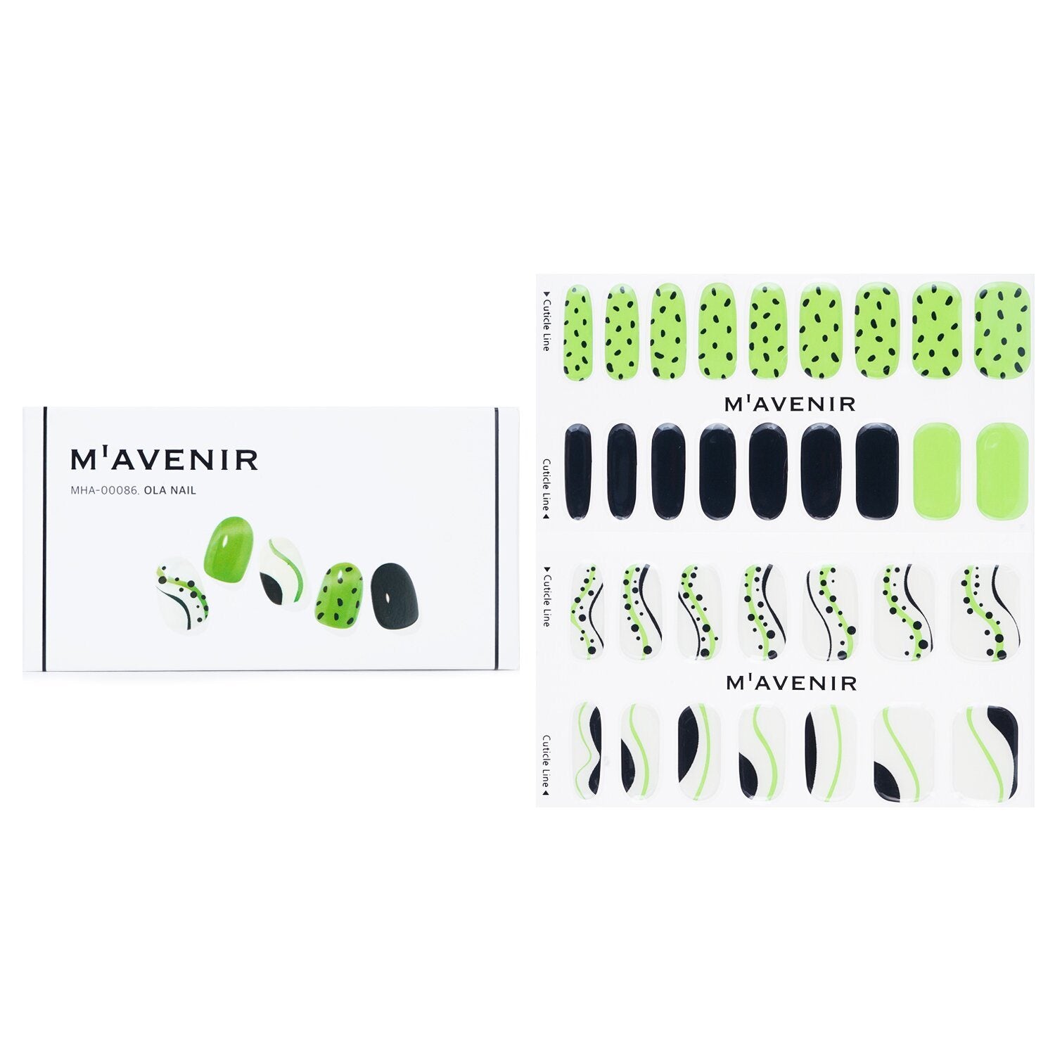MAVENIR - Nail Sticker (Patterned) - # Ola Nail MHA-00086 / 026910 32pcs