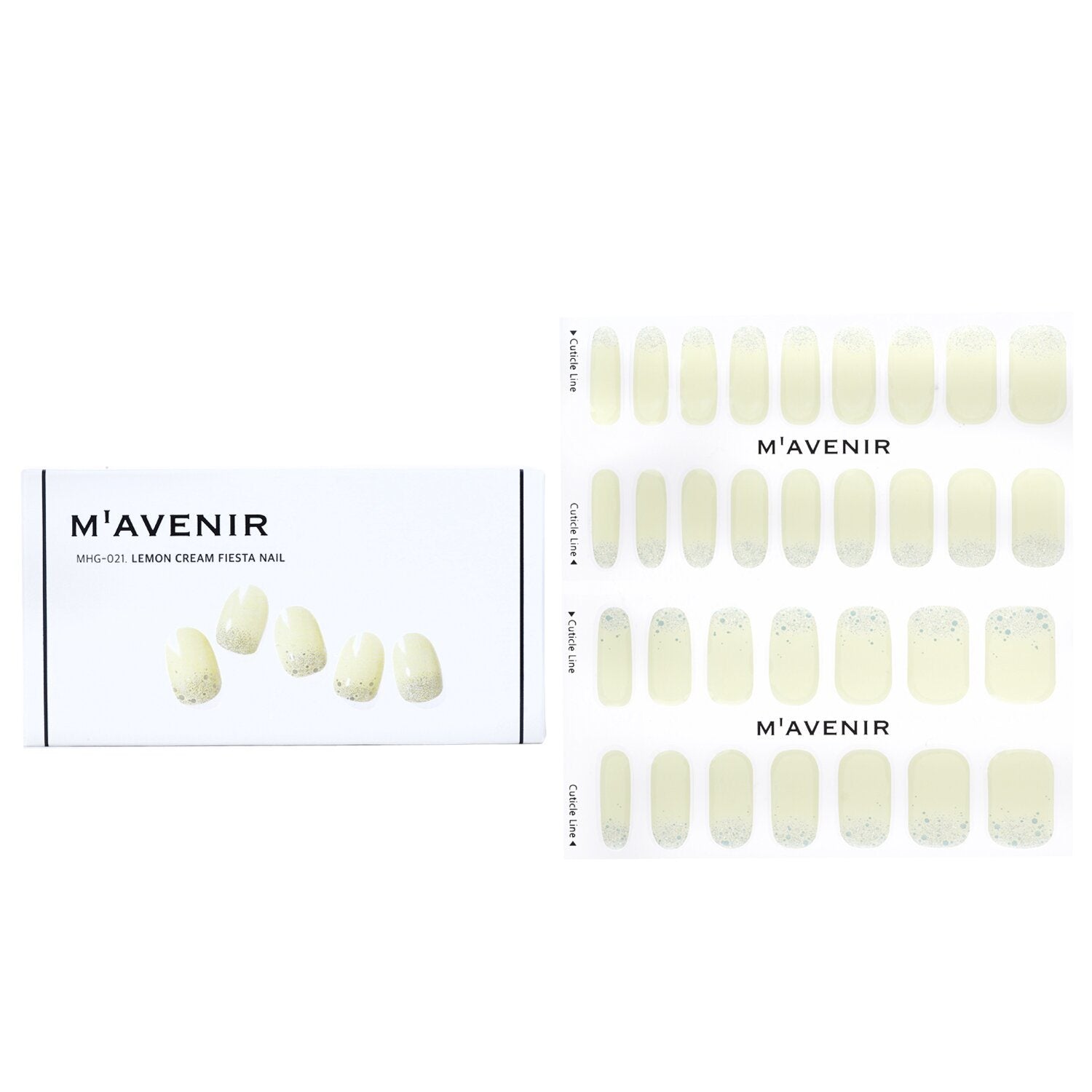 MAVENIR - Nail Sticker (White) - # Lemon Cream Fiesta Nail MHG-021 / 021441 32pcs