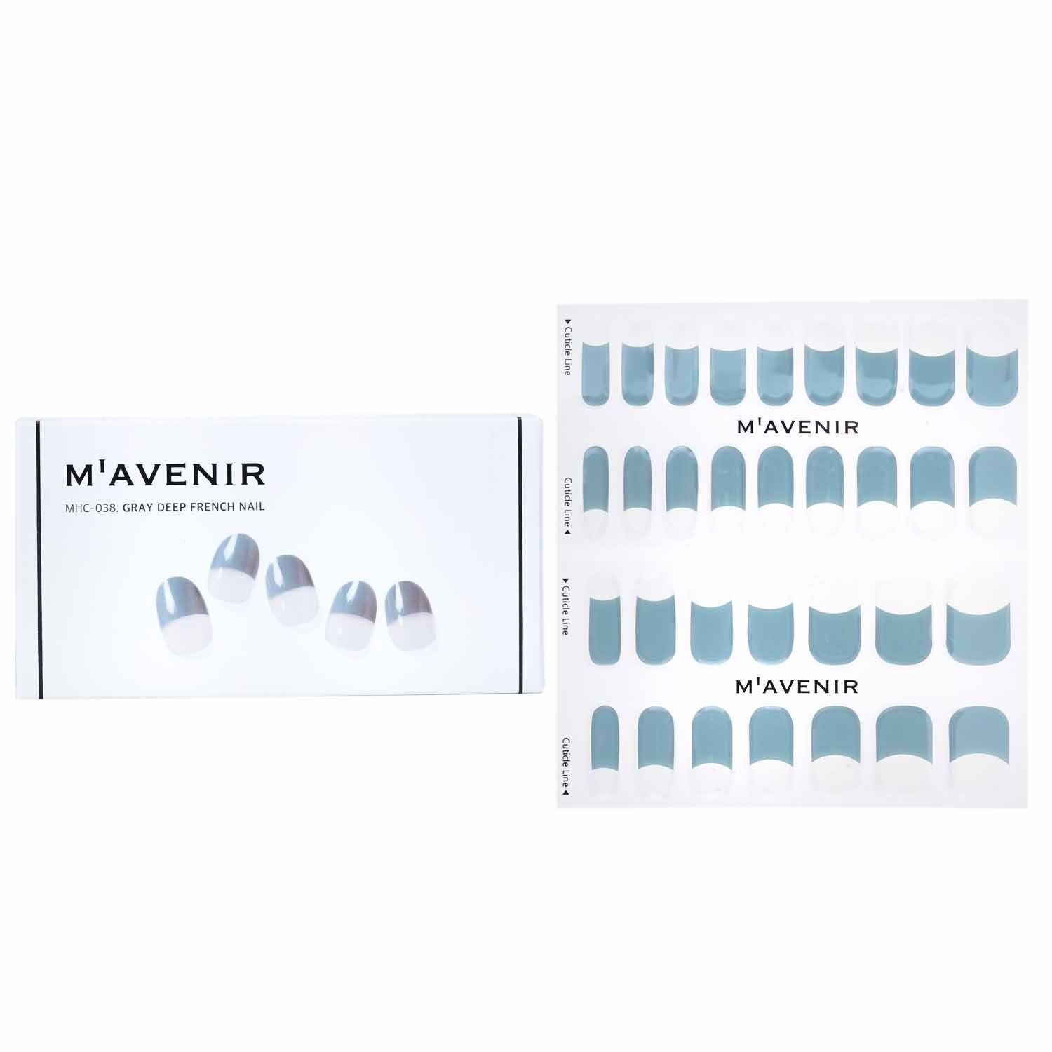 MAVENIR - Nail Sticker (Blue) - # Gray Deep French Nail MHC-038 / 021151 32pcs