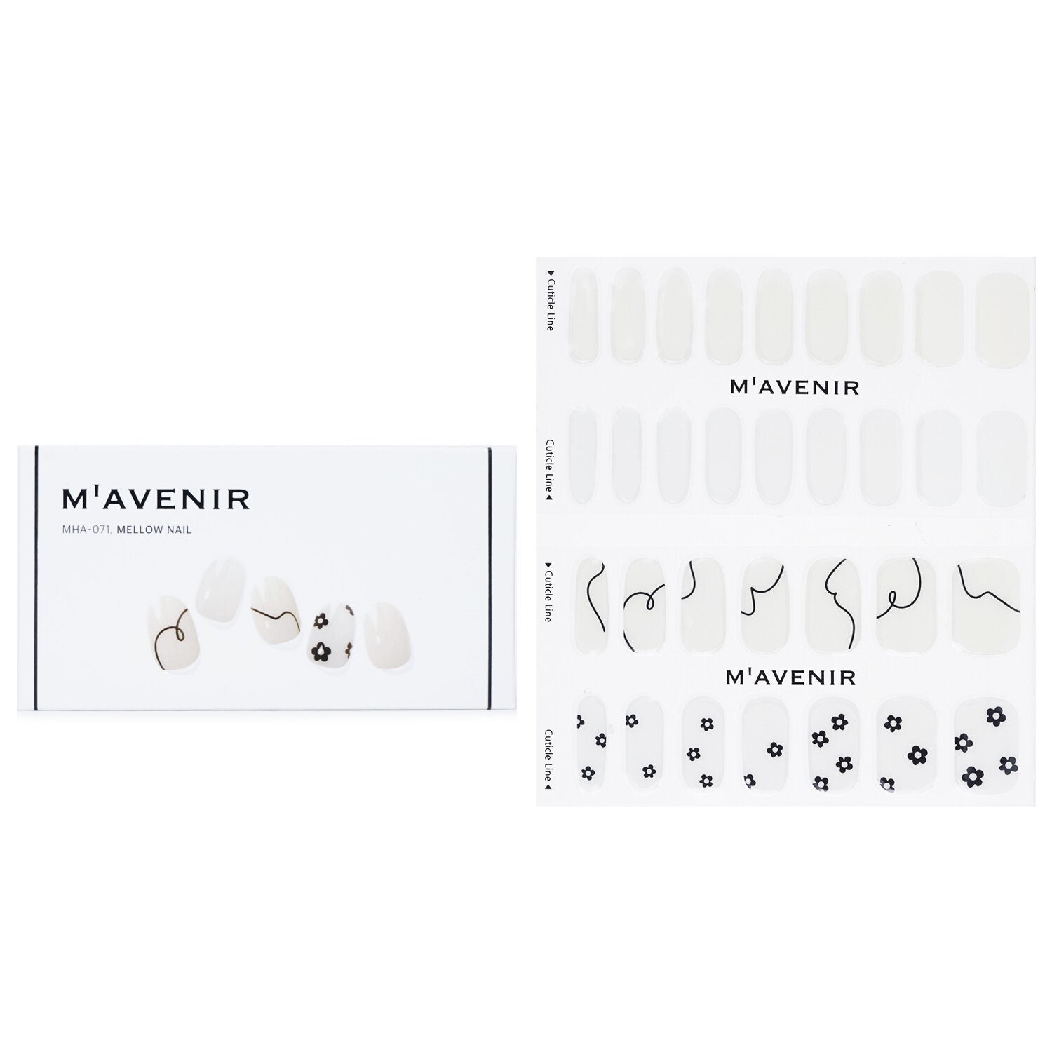 MAVENIR - Nail Sticker (White) - # Mellow Nail MHA-071 / 022288 32pcs