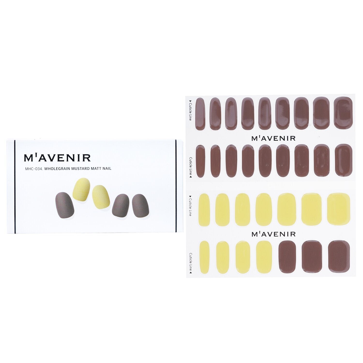 MAVENIR - Nail Sticker (Assorted Colour) - # Wholegrain Mustard Matt Nail MHC-034 / 021113 32pcs