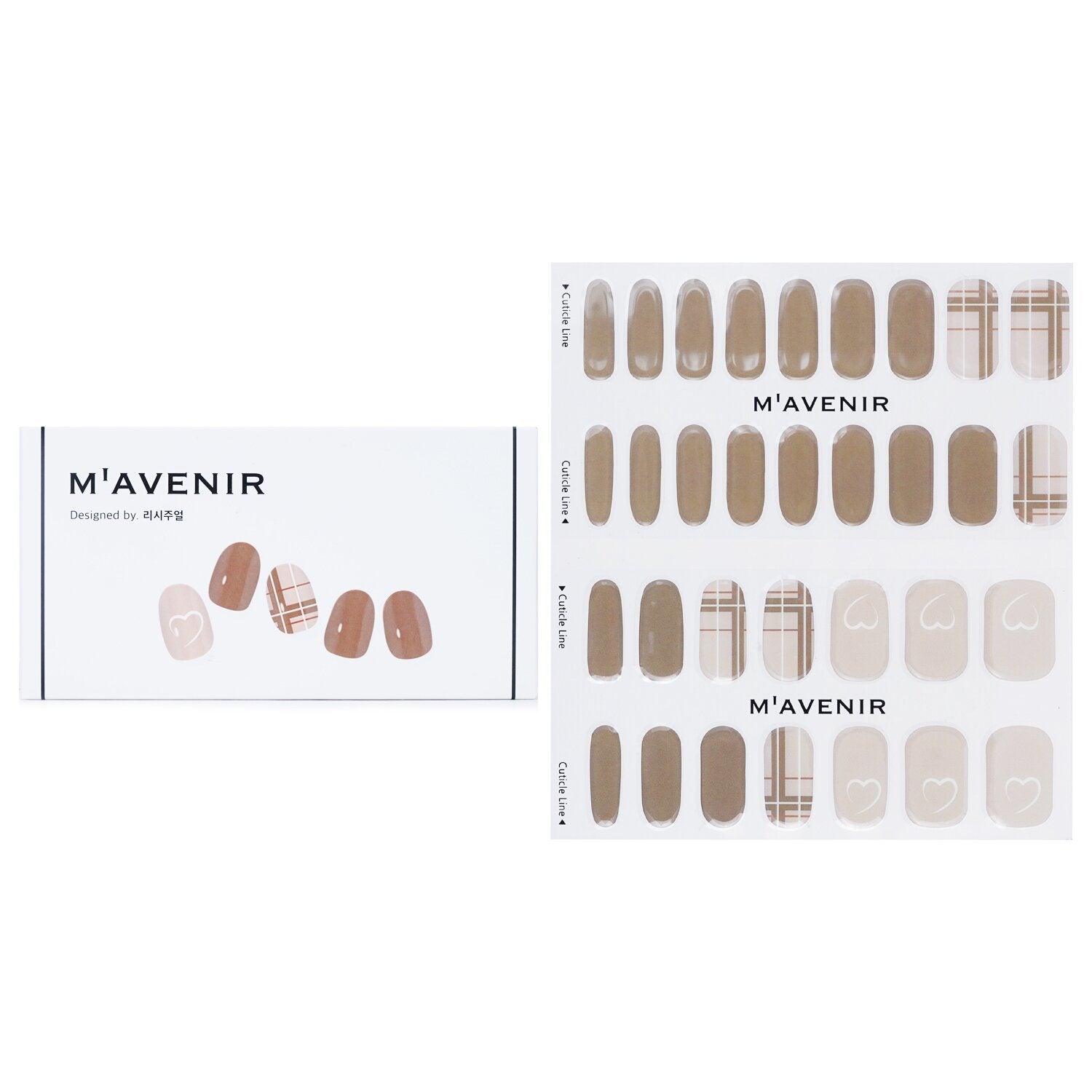 MAVENIR - Nail Sticker (Brown) - # Brown Milk Tea Nail DHA-00302 / 026040 32pcs