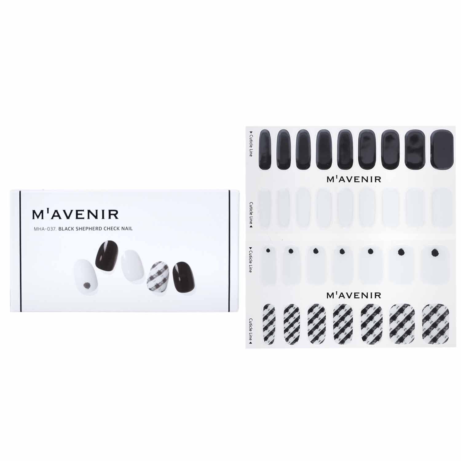 MAVENIR - Nail Sticker (White) - # Black Shepherd Check Nail MHA-037 / 021243 32pcs