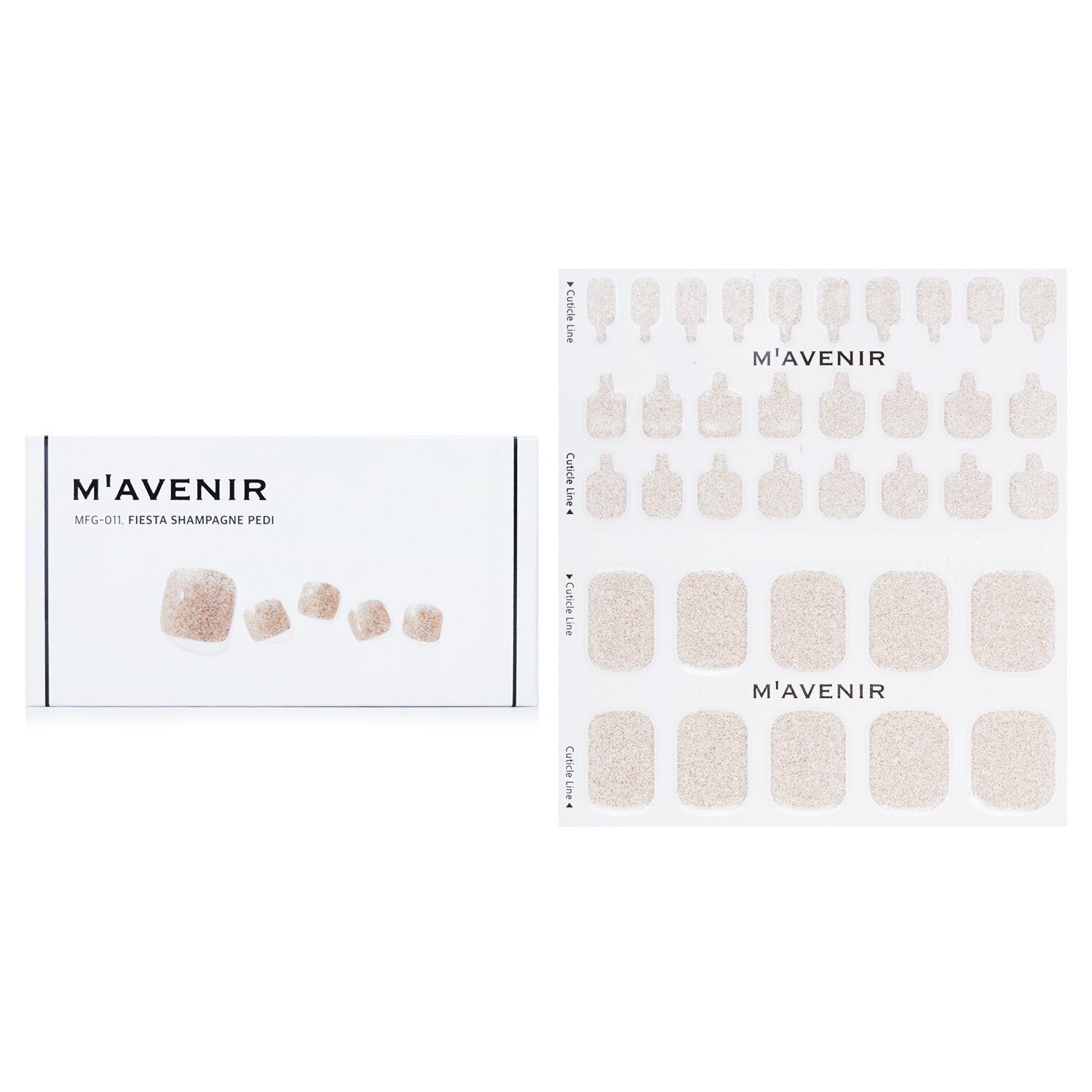 MAVENIR - Nail Sticker (Pink) - # Fiesta Shampagne Pedi MFG-011 / 022042 36pcs