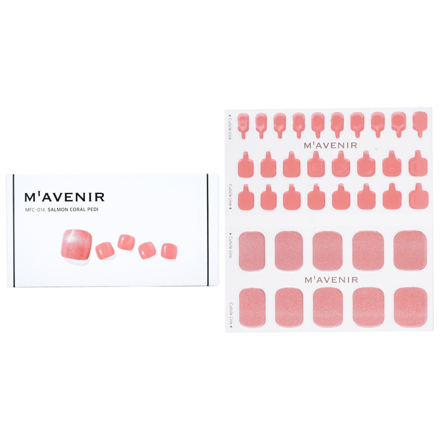 MAVENIR - Nail Sticker (Pink) - # Salmon Coral Pedi MFC-014 / 022486 36pcs