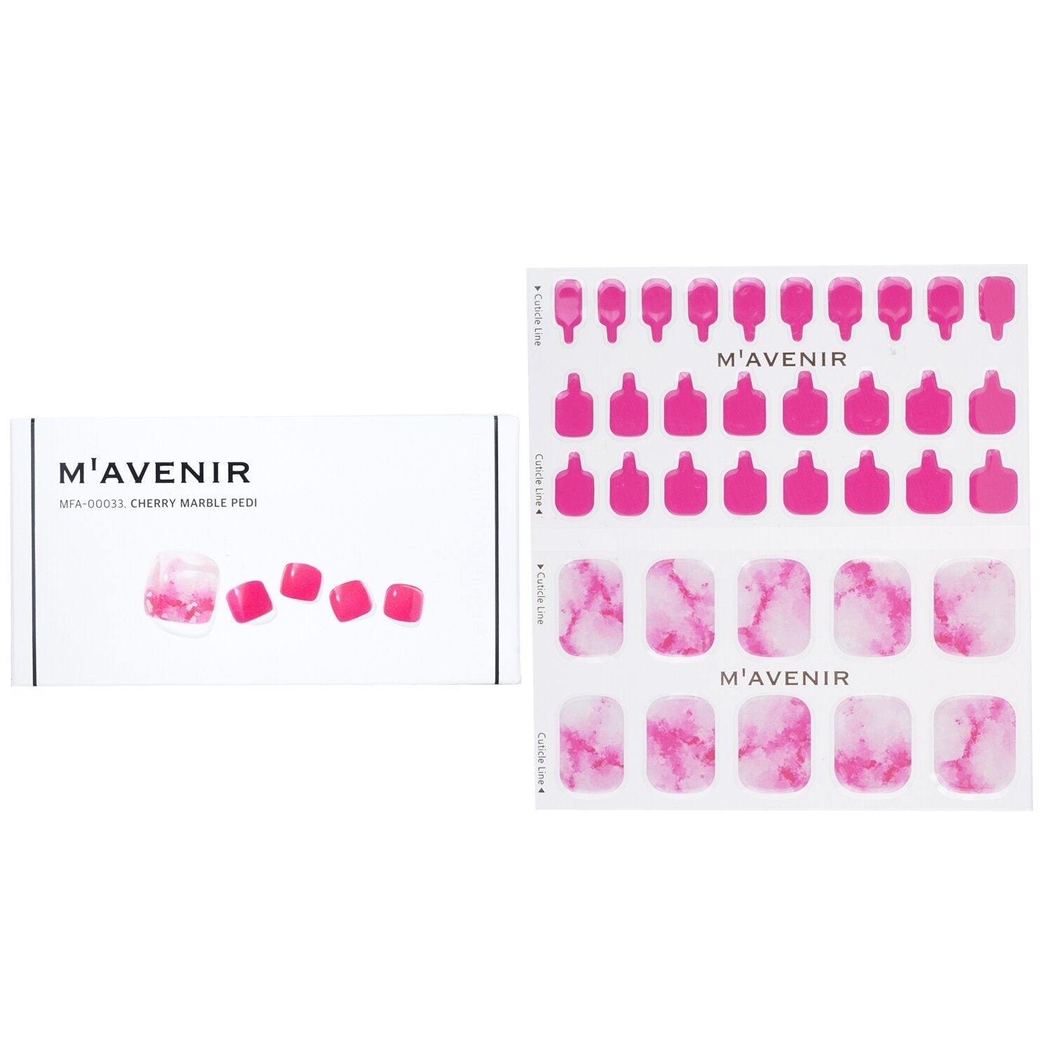 MAVENIR - Nail Sticker (Pink) - # Cherry Marble Pedi MFA-00033 / 027207 36pcs