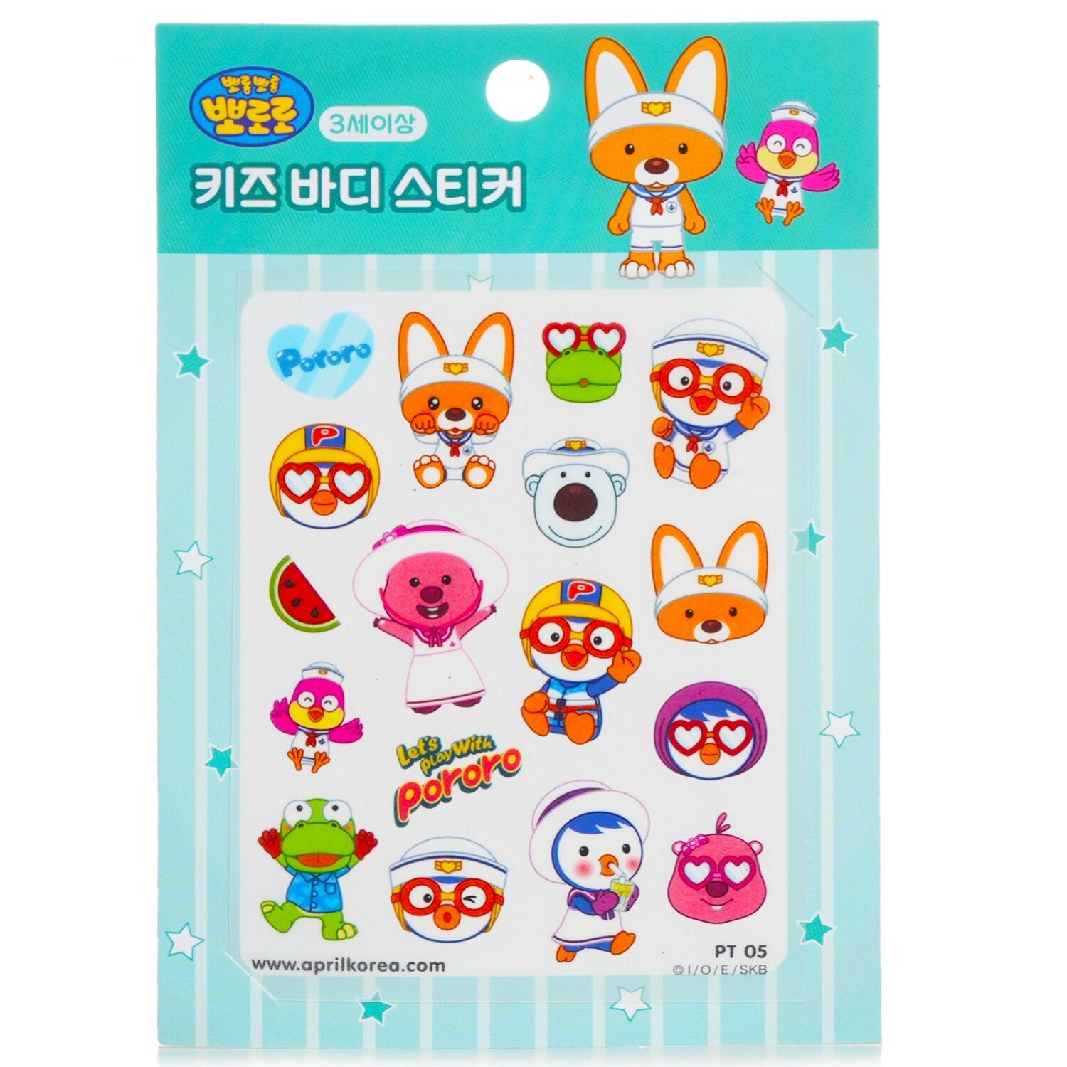 APRIL KOREA - Pororo Body Sticker - # PT05 042258 1pc