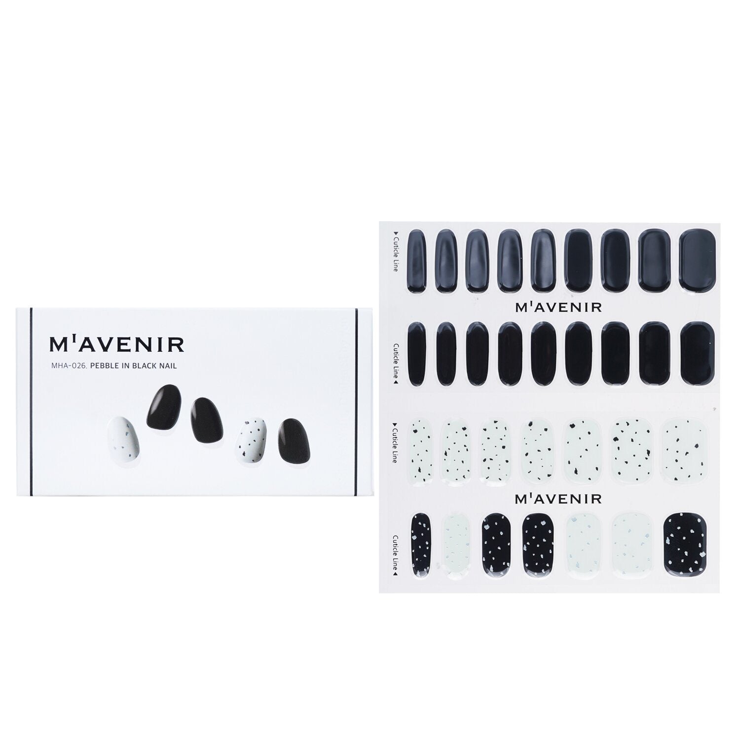 MAVENIR - Nail Sticker (Black) - # Pebble In Black Nail MHA-026 / 020567 32pcs