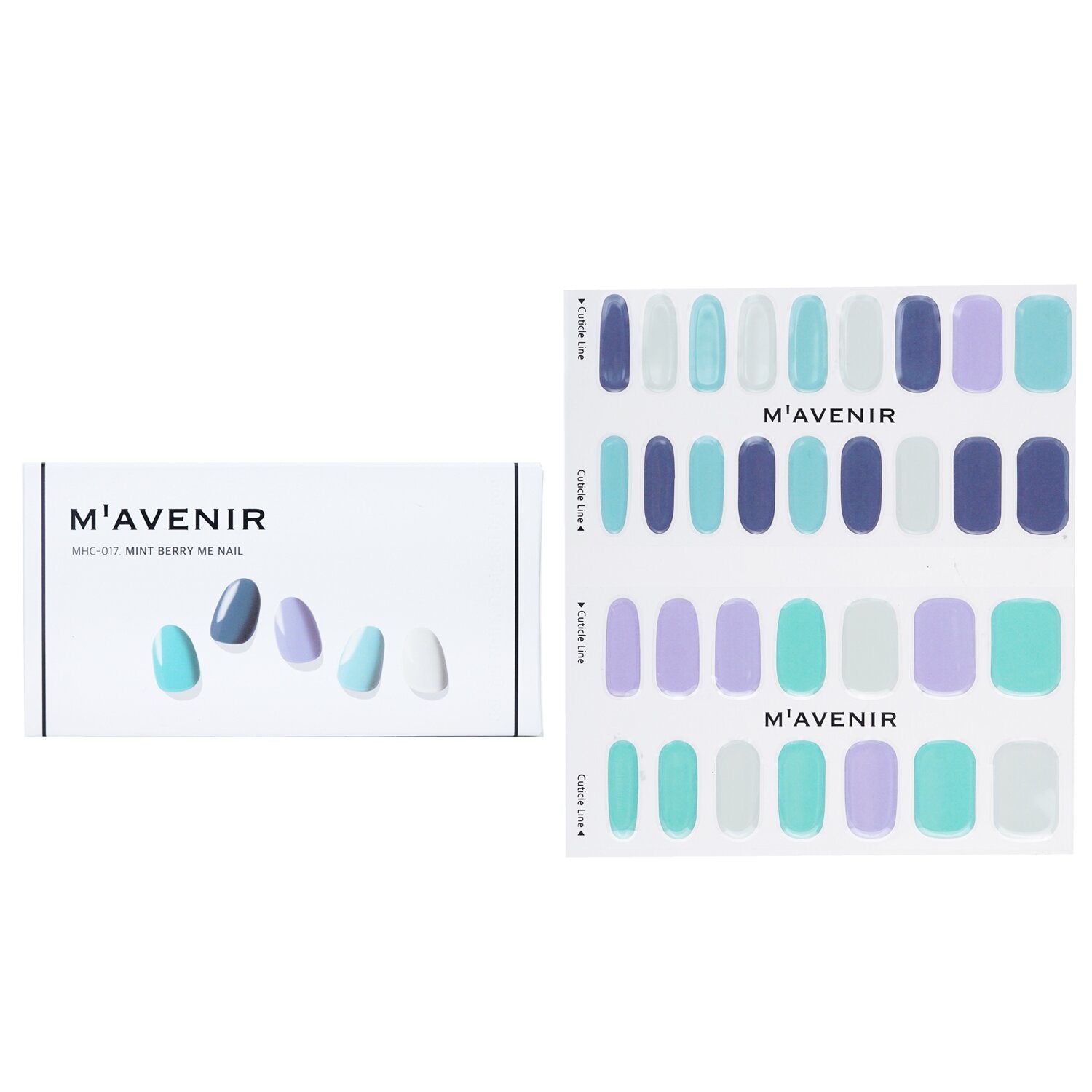 MAVENIR - Nail Sticker (Blue) - # Mint Berry Me Nail MHC-017 / 020116 32pcs