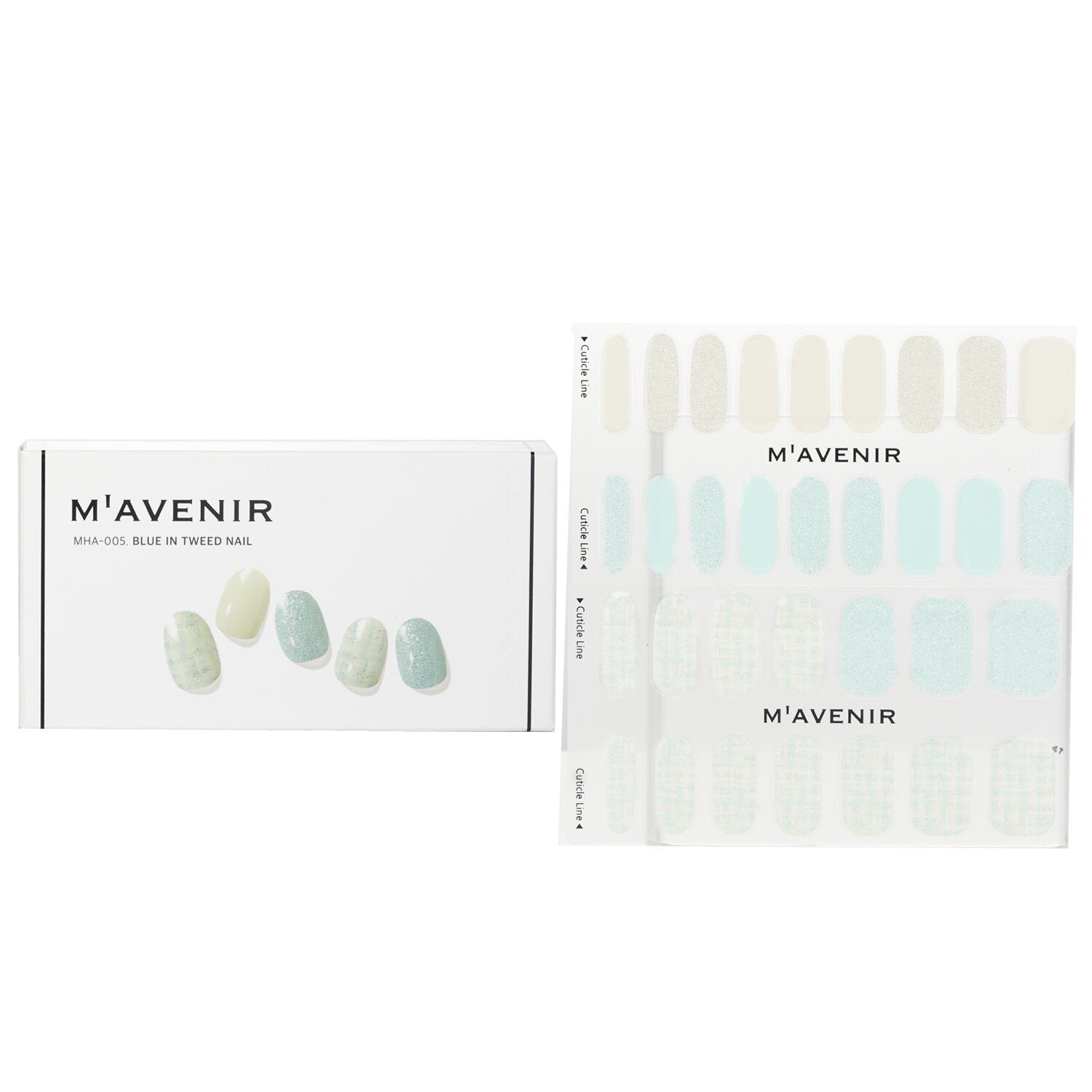 MAVENIR - Nail Sticker (Blue) - # Blue In Tweed Nail MHA-005 / 020659 32pcs