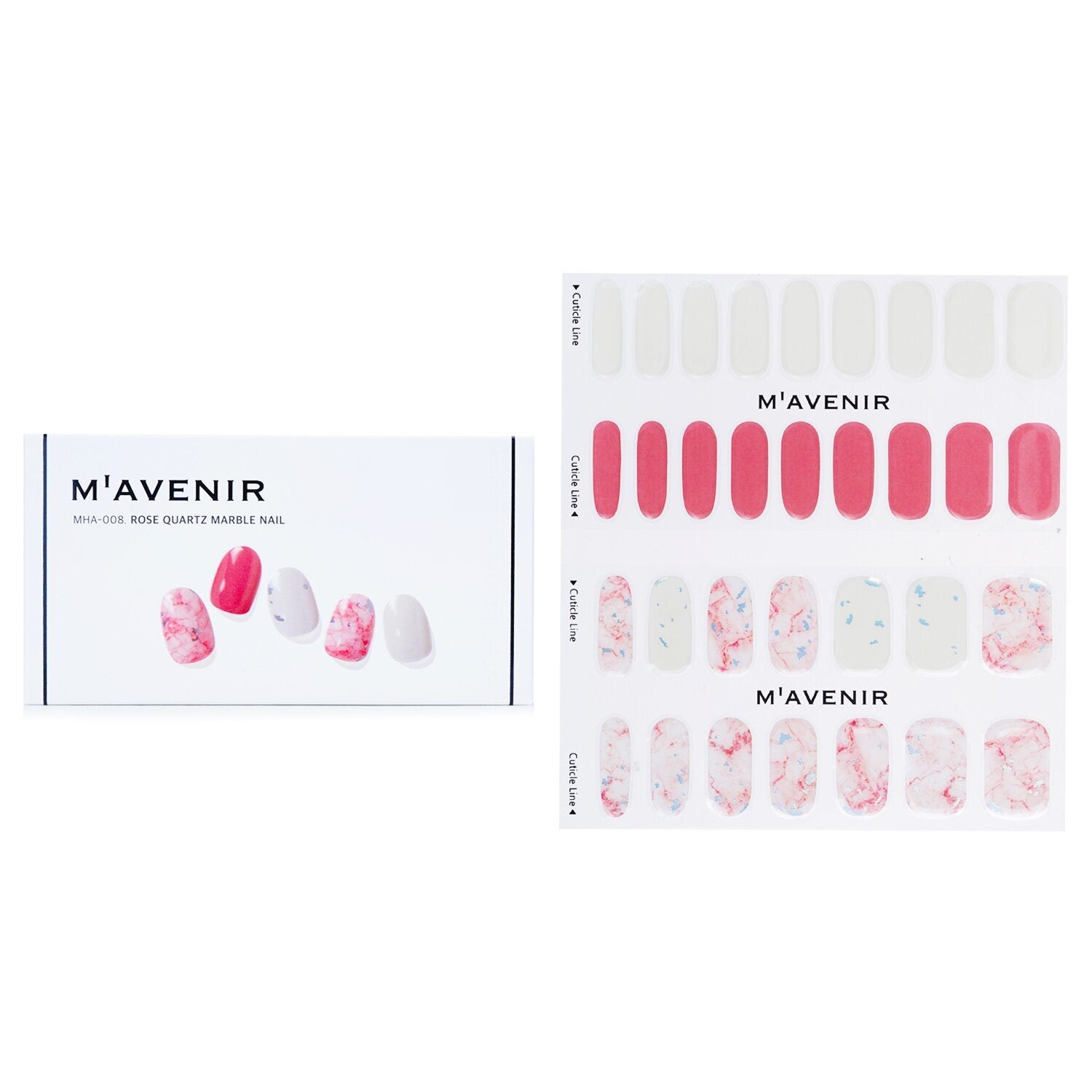 MAVENIR - Nail Sticker (Pink) - # Rose Quartz Marble Nail MHA-008 / 020093 32pcs