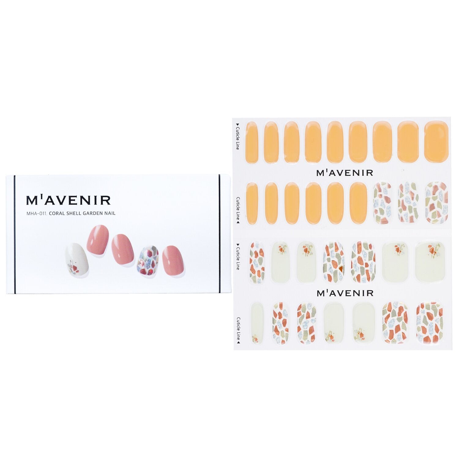 MAVENIR - Nail Sticker (Orange) - # Coral Shell Garden Nail MHA-011 / 020628 32pcs