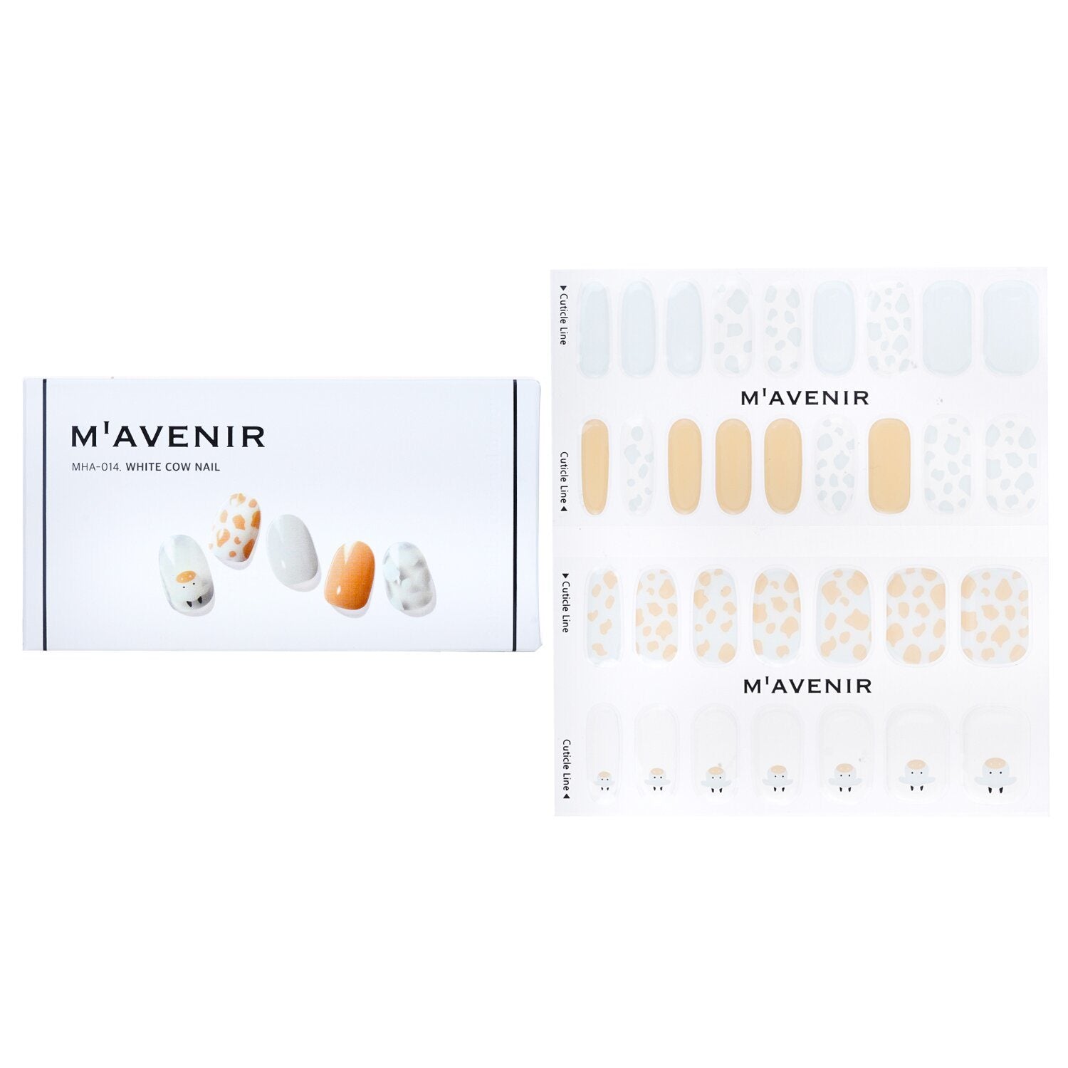 MAVENIR - Nail Sticker (White) - # White Cow Nail MHA-014 / 020604 32pcs