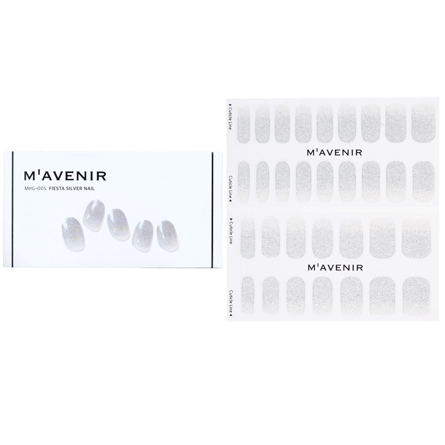 MAVENIR - Nail Sticker (Grey) - # Fiesta Silver Nail MHG-005 / 020352 32pcs